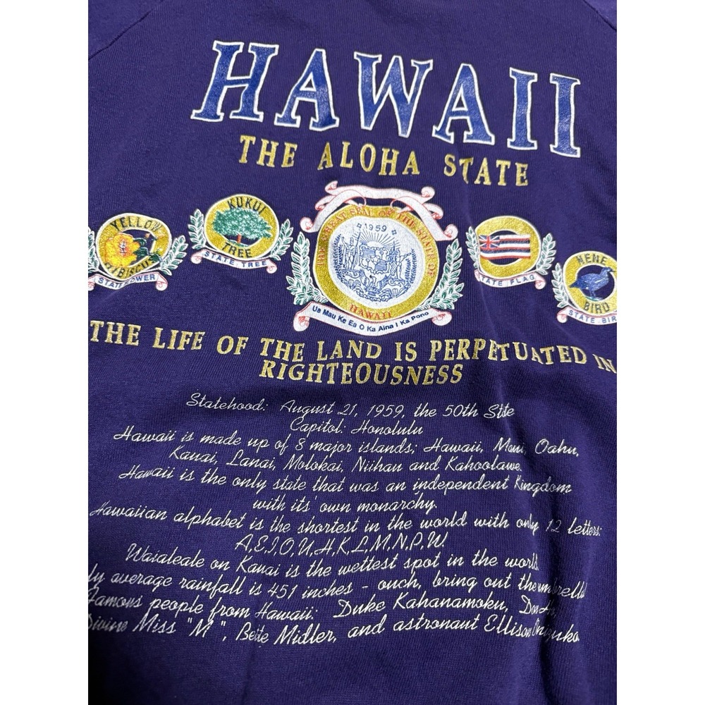 90s The Aloha State Of Hawaii Sweatshirt Vintage Crewneck‎ Size XL Woman's - Picture 2 of 5